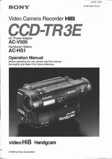 Sony CCD TR 3 E manual. Camera Instructions.